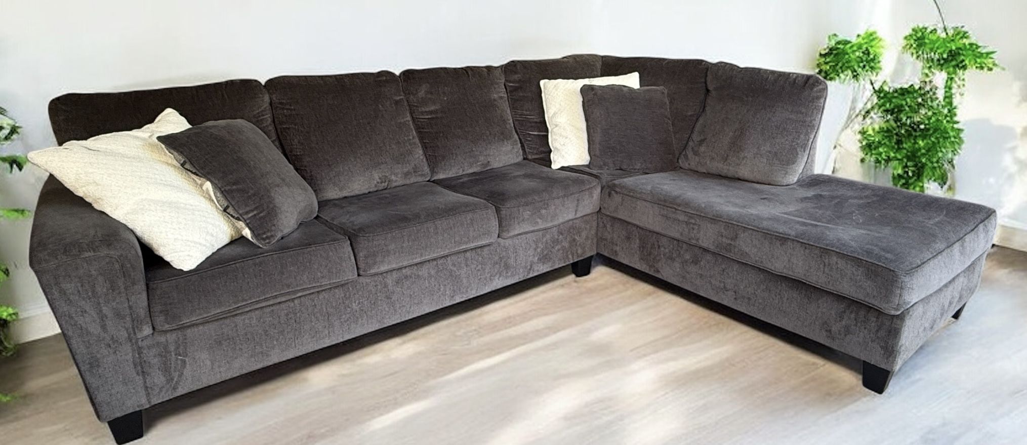 Gray Sectional With Chaise- Delivery 