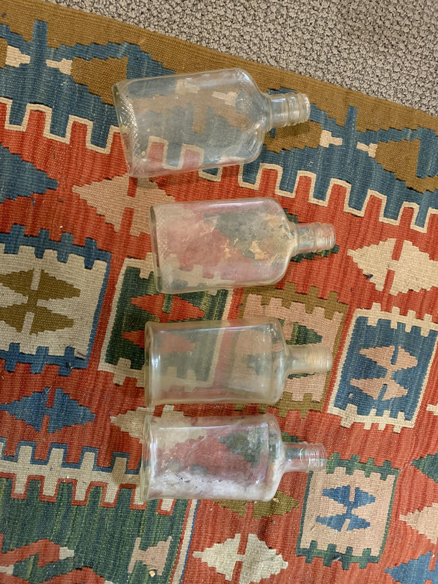 4 Old Half Pint Liquor Bottles