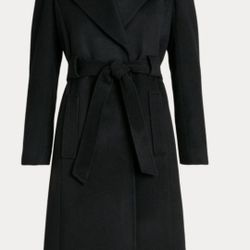 Women's Wool Blend Belted Maxi Wrap Coat