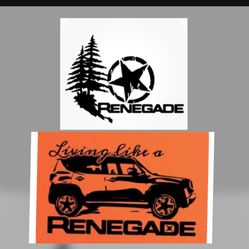 JEEP RENEGADE  Punisher 2015 2016 2017 2018 stars vinyl decals  Living Like a Renegade Logo Graphic Vinyl Decal Sticker Vehicle Rear SUV 
