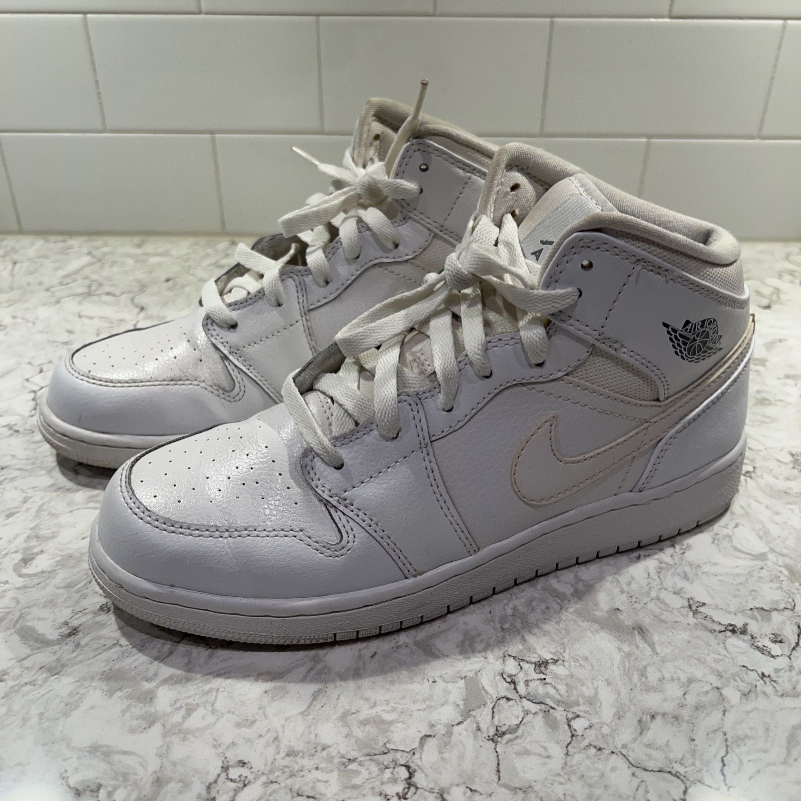 Nike Air Jordan Retro Mid GS White Cool Grey 554725 102 Youth