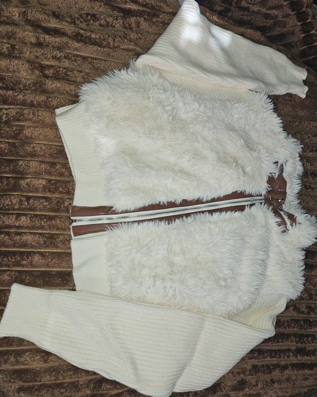 Faux Fur Cardigan--2X