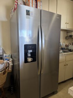 Excellent Condition, Almost New, Stainless Steel 24.6 CU ft Whirlpool Fridge