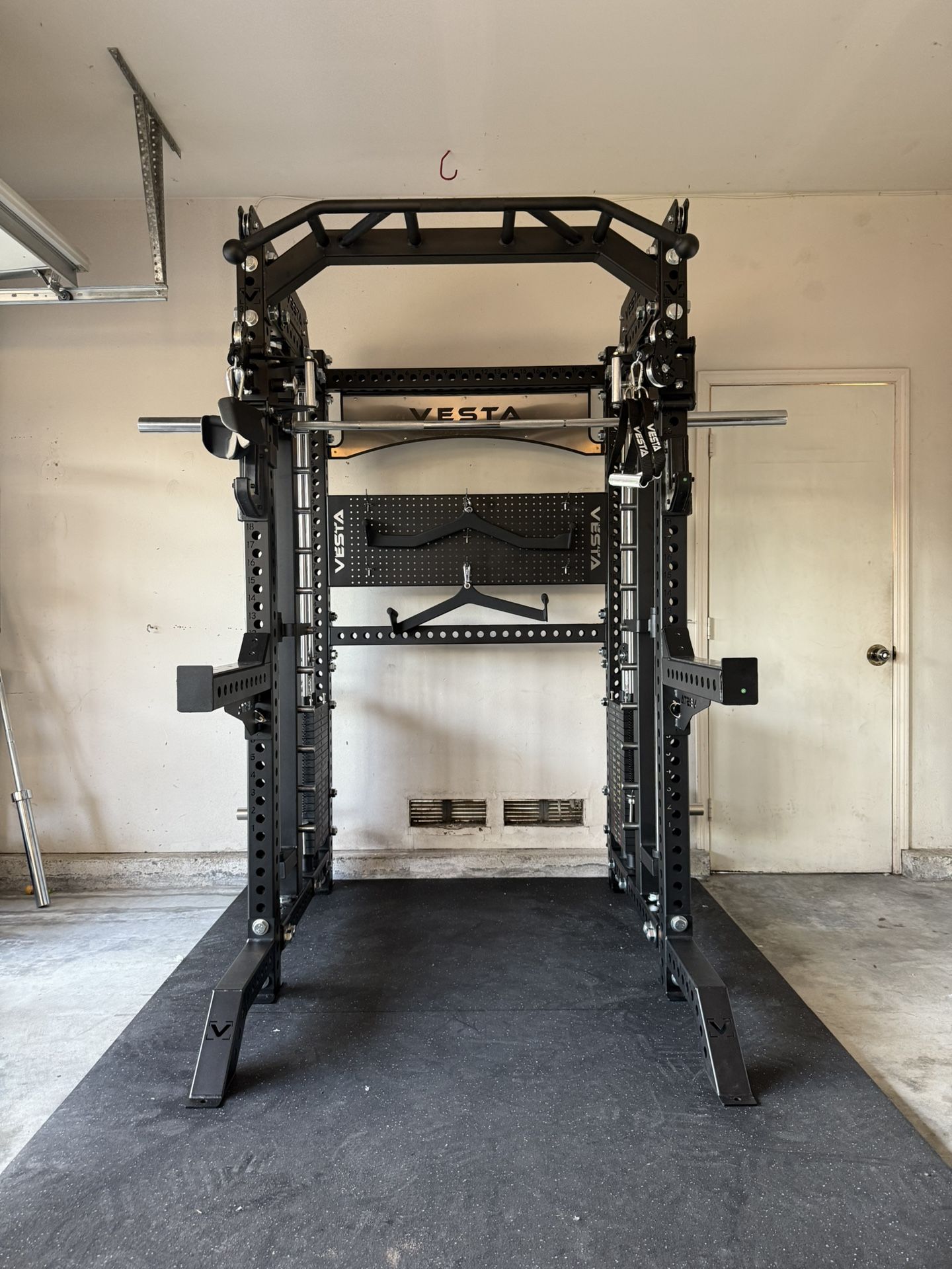 PRO SERIES Ultimate 3-1 Half Rack Functional Trainer w/Smith Machine Bar | 400lb Stack | Gym Equipment | Fitness | Commercial | Squat Rack