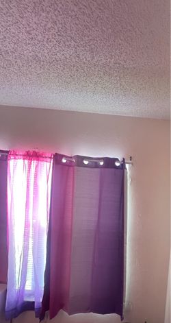 Purple and Pink Window Curtain Panel Set