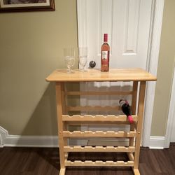 Wood Table Top Wine Rack-mint