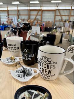 Witches brew mug, morning potion mug with matching spoon
