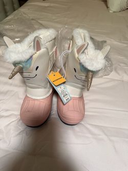 Kids Unicorn Waterproof Snow Boots Size 12