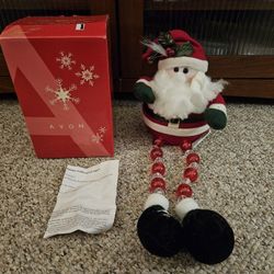 Avon Christmas Holiday Lighted Leg Sitters Santa