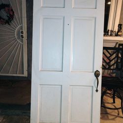 36x79 Exterior Door Solid Wood Left Hand Used Perfect Condition 
