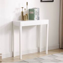 White lacquer console table