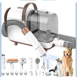 Bunfly Dog Grooming Kit & Dog Hair Vacuum, 3L Large Capacity Dust Cup,13,000KPa Powerful Suction, 99% Pet Hair Removal, 16 Grooming Tools for Dogs, Ca