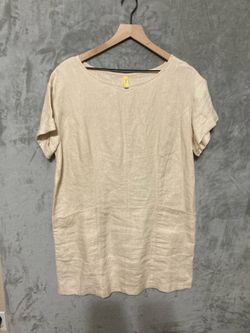 Free People Endless Shore Linen Mini Dress in Tan