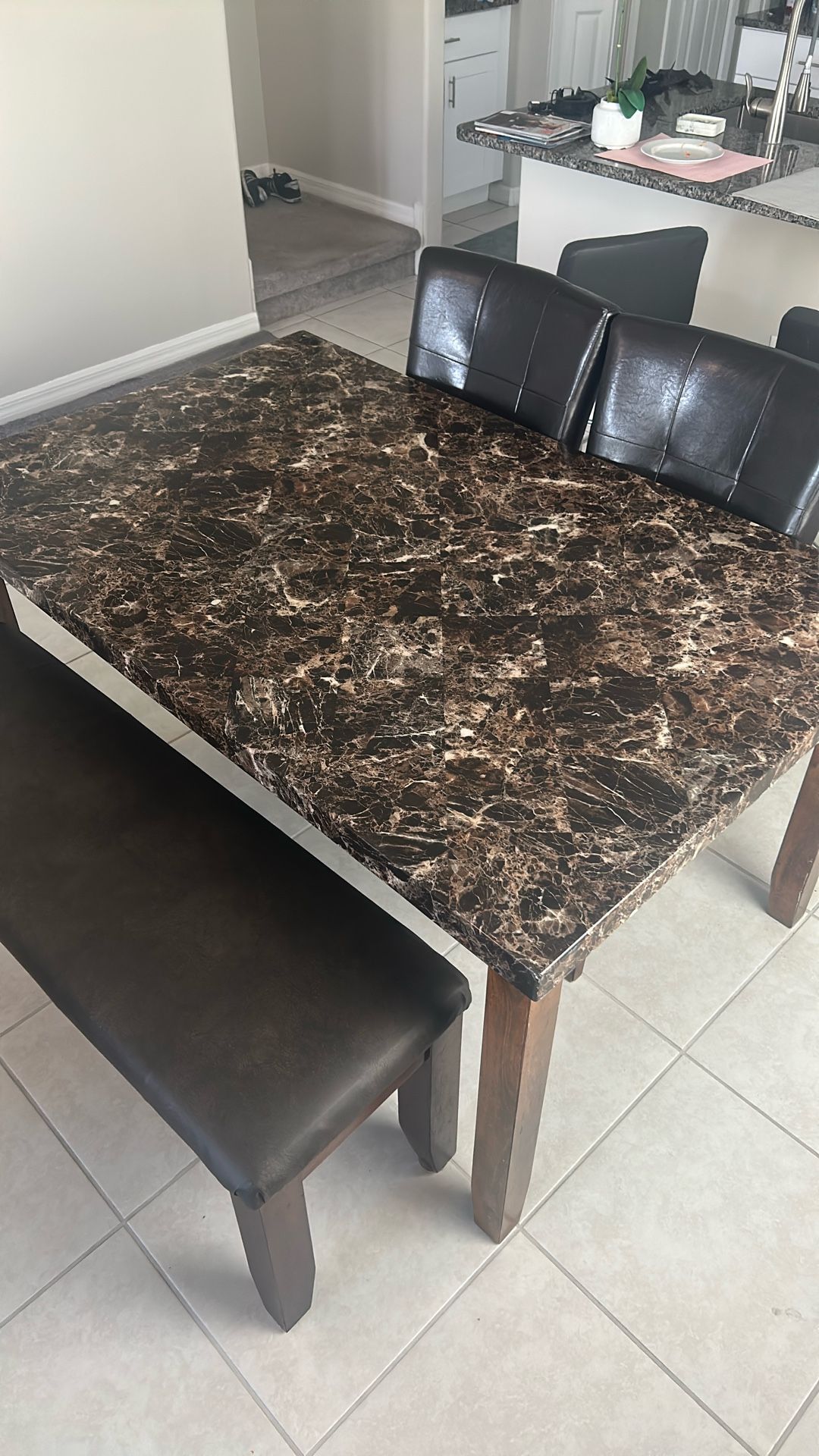 Dining Room Table Set With Two Chairs And Bench