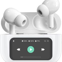 Wireless Earbuds Bluetooth Headphones with LED Display,Stereo in Ear Noise Canceling Waterproof USB-C Headphones with Mic for iPhone Android iOS.