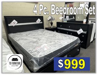 4 Pc. Queen size Bedroom Set, Furniture, recamaras