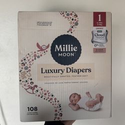 Millie Moon Luxury Disposable Diapers Size 1 108ct 