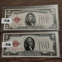 1928  2 & 5 Dollar Bill