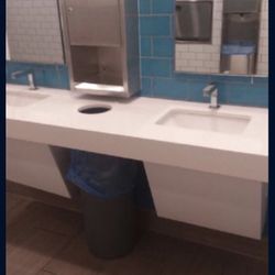 NEW 76" DOUBLE STATION COUNTERTOP W/ENCLOSURE  AND FAUCETS PAID $1999.99 sell for
