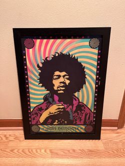 Jimi Hendrix Lenticular 3D Psychedelic Art Poster Picture 29”H x 21”L