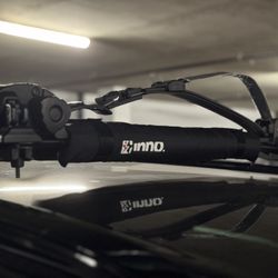 INNO INA446 Locking Surf/SUP Roof Rack — 2 Boards, Key + Extra Pads