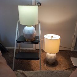 2 Really Nice White Lamps With USB Ports !! 