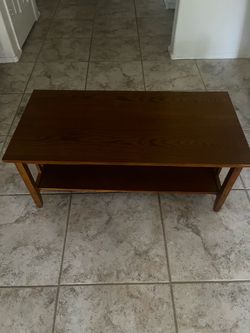 Wood Coffee Table with Lower Shelf