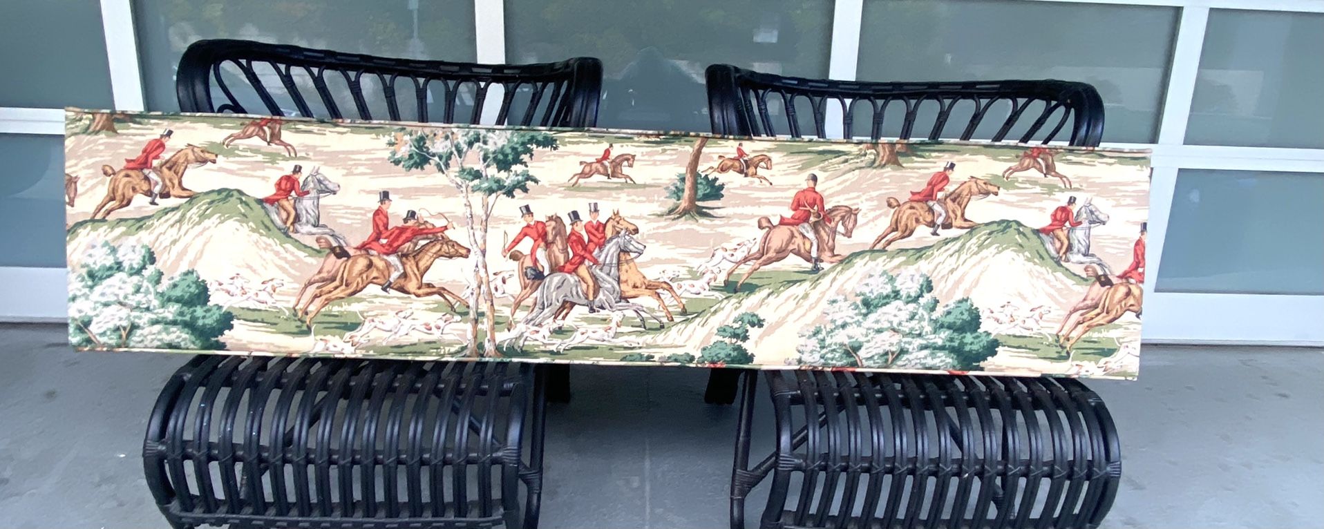 Designer Valance Cornice Box Drapes Equestrian Ralph Lauren headboard
