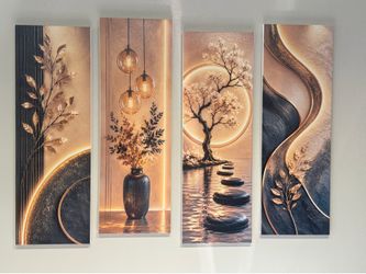 Modern Luxury 4-Piece Canvas Wall Art Set | 10x30 Inches