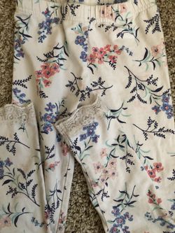 Carters girls stretch pants lace trim 6x