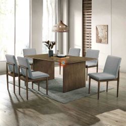 Solid Wood Mid-Century Modern Dining Table Set