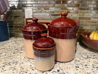 Vintage Sango Nova Brown Storage Canisters