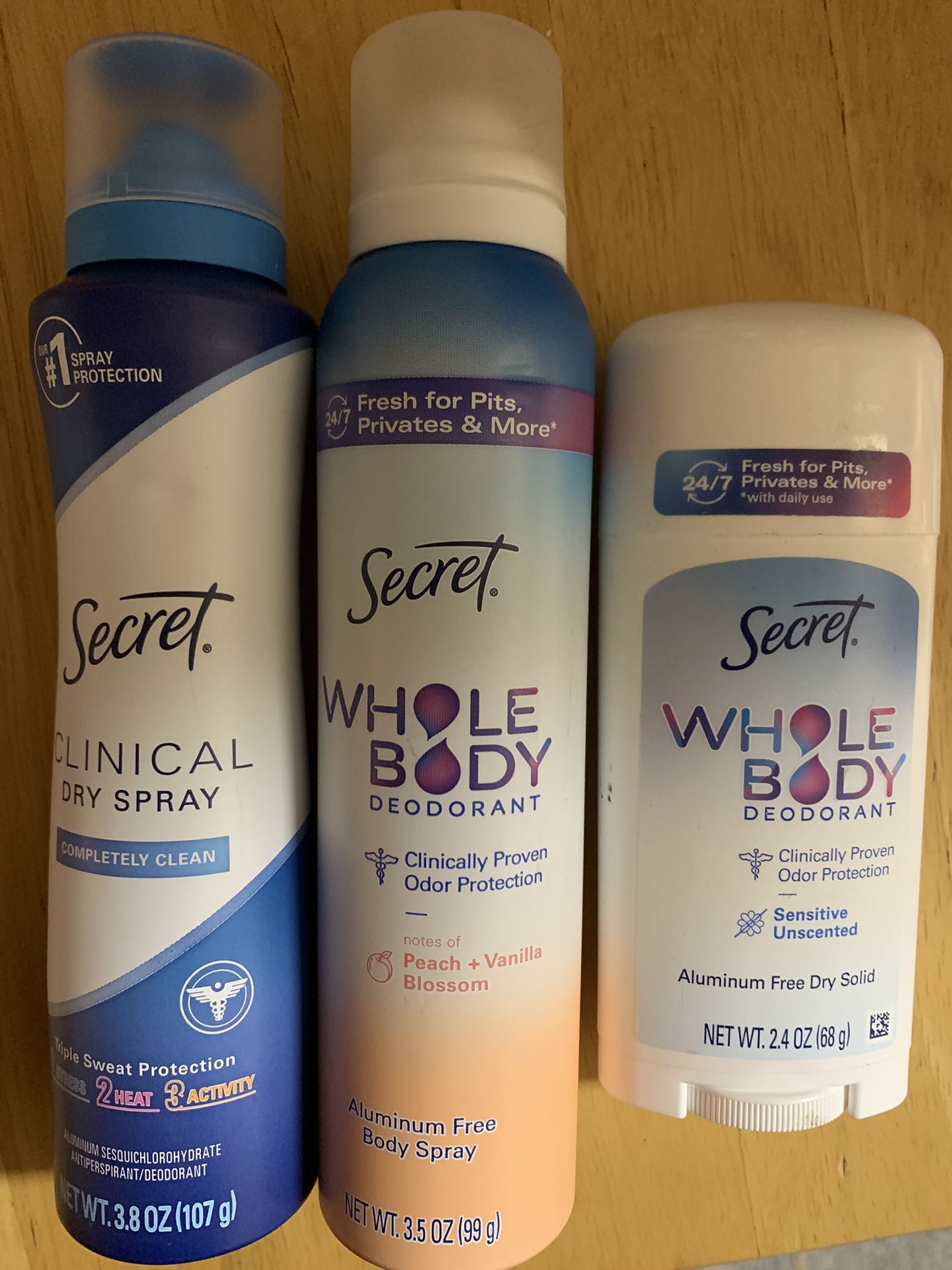 Secret Deodorants ($5 Each)