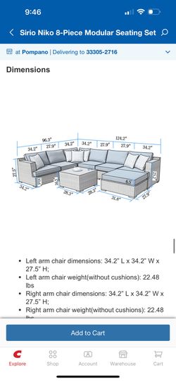 Costco Sirio Niko 8 piece Modular Outdoor Furniture for Sale in Oakland Park FL OfferUp