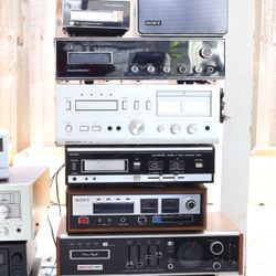 Lot Of 50+ Vintage Audio Electronics Receivers, Cassette Players, Turntables, Reel To Reels 