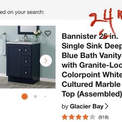 GLACIER BAY. 1008 056 495 DEEP BLUE BANNISTER 24 in vanity combo