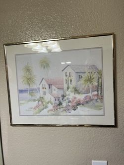 Print of water color beach scene
