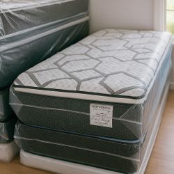 Brand New 14” Pillow Top Twin Size Mattress – Great Price, Top Quality & Fast Same-Day Delivery 🚛 All Sizes Available!