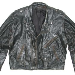 Vintage Men’s Black Leather Motorcycle Biker Jacket