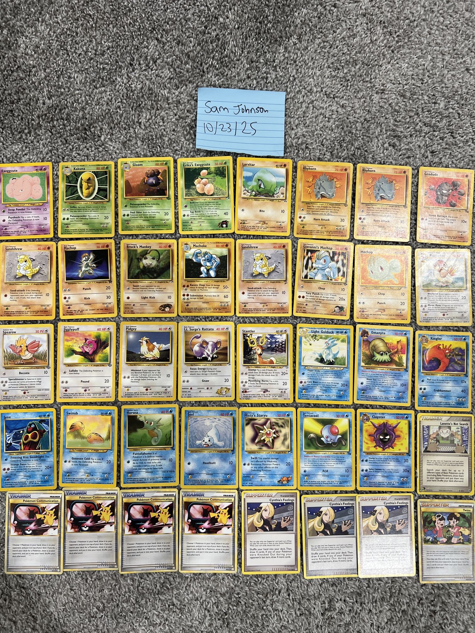 40 Vintage Pokemon Cards