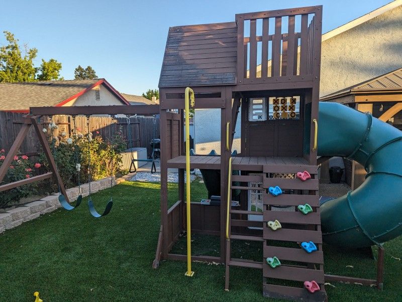 Play Structure Swing Slide