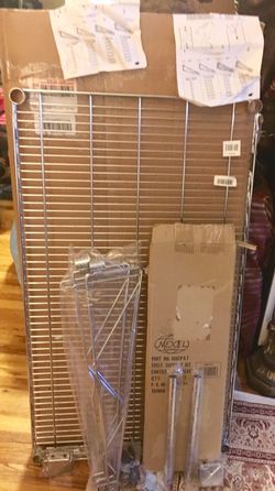 NEW : Nexel Chrome Wall Mount Wire Shelving with shelf support kit
