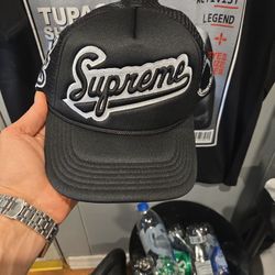 Supreme  University mesh black five panel hat