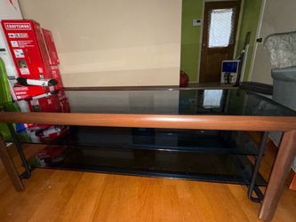 3-Tier Glass and Wood TV Stand