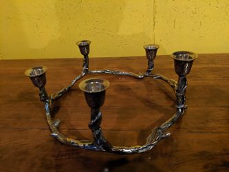 Silver candle holder