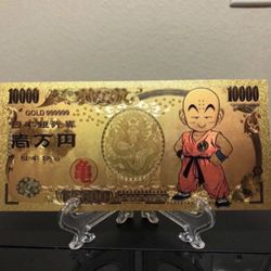 24k Gold Plated Krillin (Dragon Ball Z) Banknote