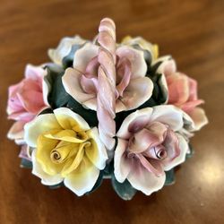 Vintage Capodimonte Porcelain Flower Basket