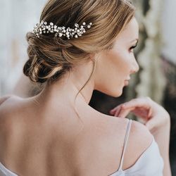 Hair Comes The Bride Addison Beaded Bridal Hair Comb Hair Crystal and Rhinestone