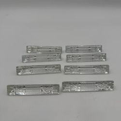 VINTAGE CRYSTAL KNIFE RESTS SET OF 8 DIAMOND PATTERN Holiday 