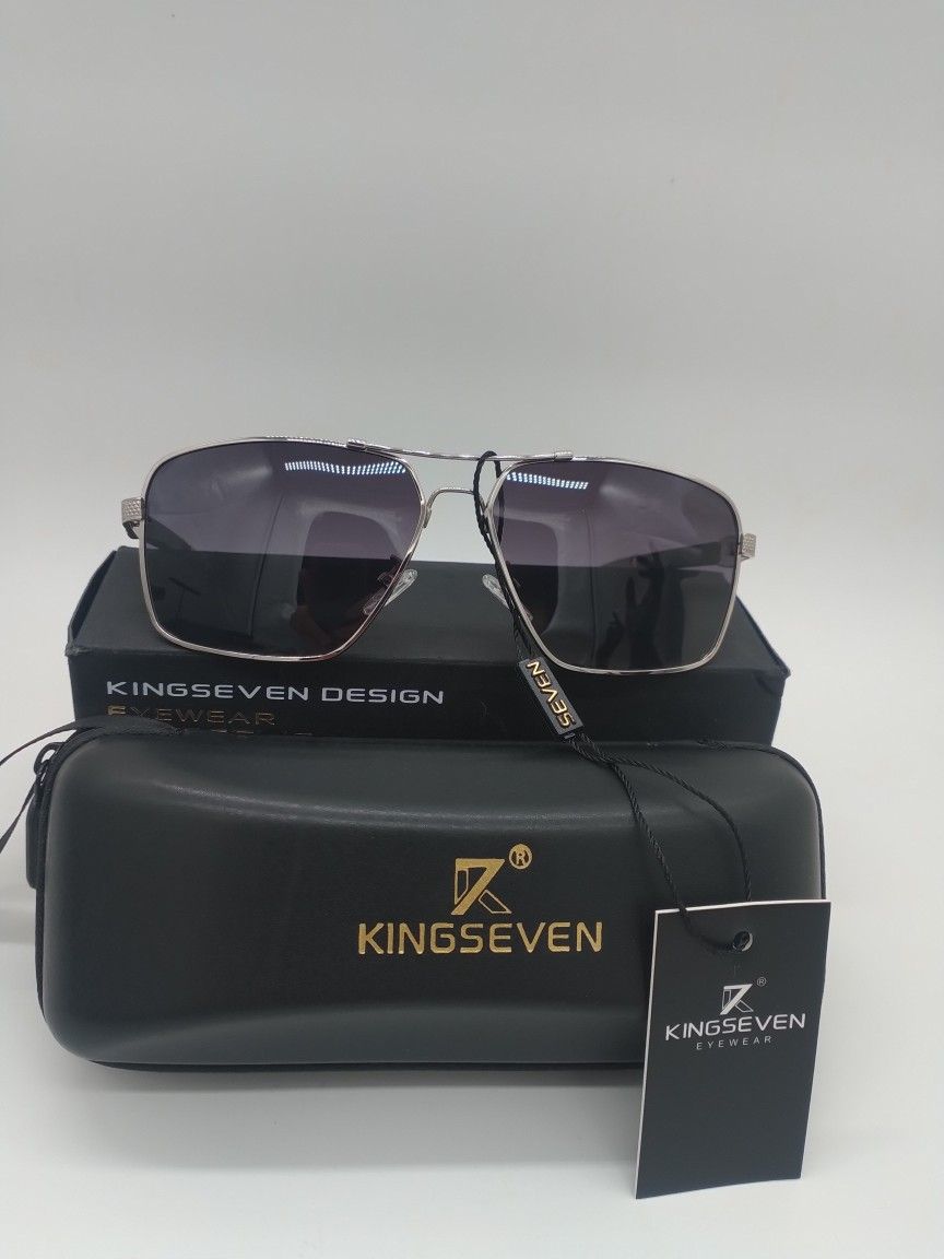 Unisex Kingseven Designer Polarized Sunglasses Silver Grey Great For Driving